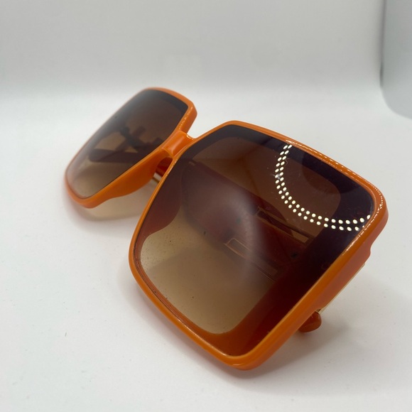MUTYNE Orange RETRO Rectangular Square Oversized Sunglasses - GRADIENT LENSES - Picture 3 of 4